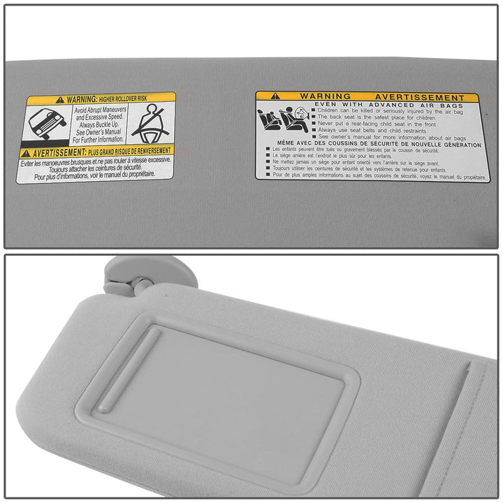 2009-2016 Toyota Venza Sun Visor Driver Side Gray Illuminated