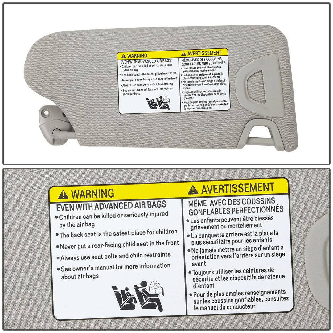 2013-2018 Nissan Altima Sun Visor with Lighted Mirror - Gray