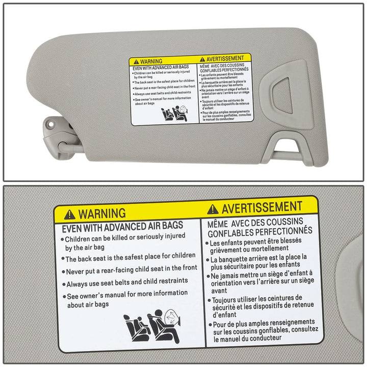 2013-2018 Nissan Altima Sun Visor with Lighted Mirror - Gray
