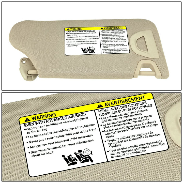 2013-2018 Nissan Altima Sun Visor w/ Lighted Mirror - Beige