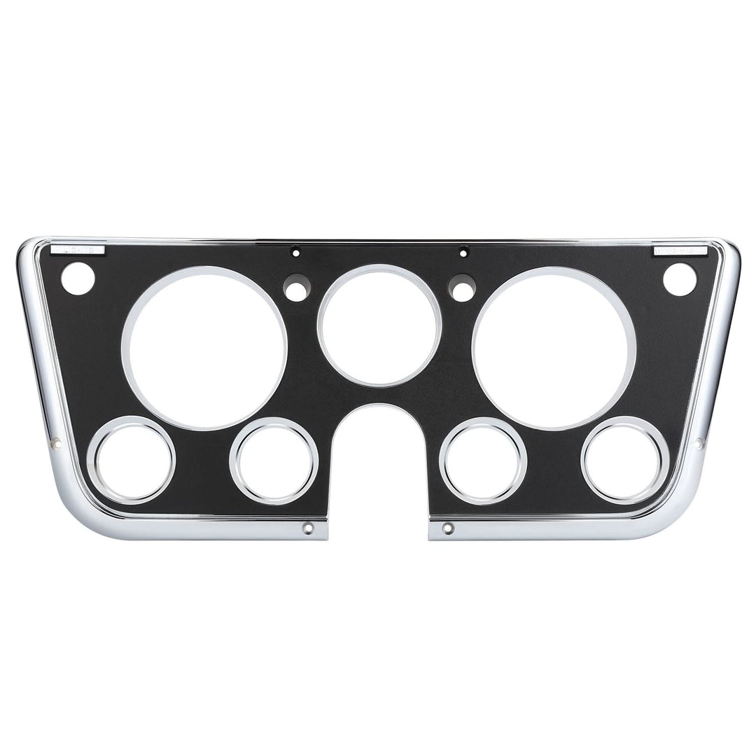 67-72 Chevrolet C10 Truck Dash Bezel 7 Hole Chrome Black Plastic