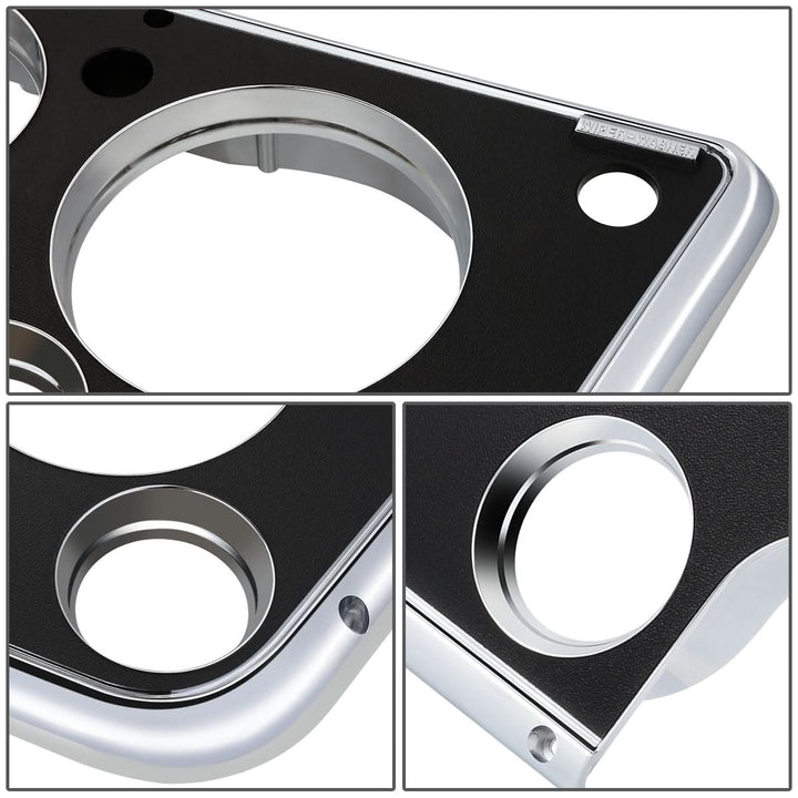 67-72 Chevrolet C10 Truck Dash Bezel 7 Hole Chrome Black Plastic