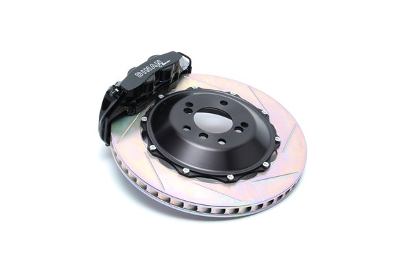 Dinan by Brembo Front Brake Set - 2006-2010 BMW M5/M6 Front - Black Calipers - Slotted - E60/E63/E64