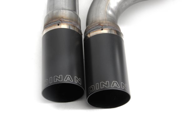 Dinan Free Flow Axle-Back Exhaust - 2017-2021 BMW 230i Stainless Steel - Black Tips - F22