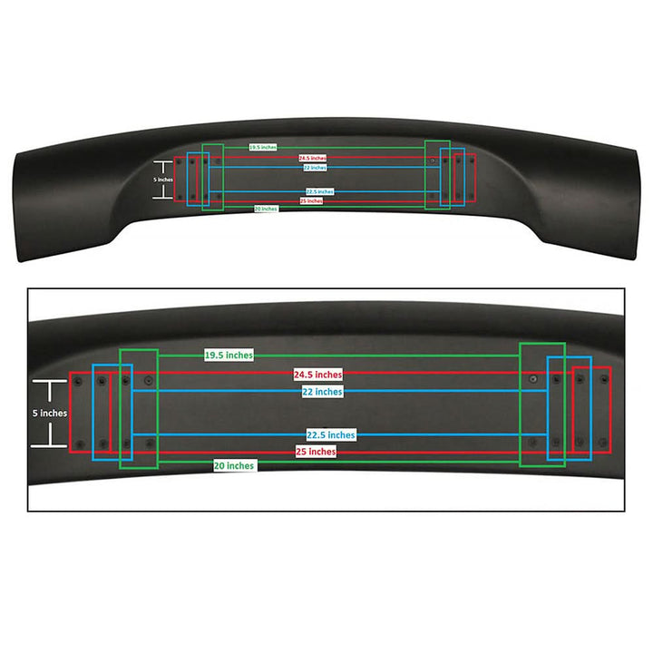Benz 57 Inch GT Type Adjustable Unpainted Black Trunk Spoiler ABS