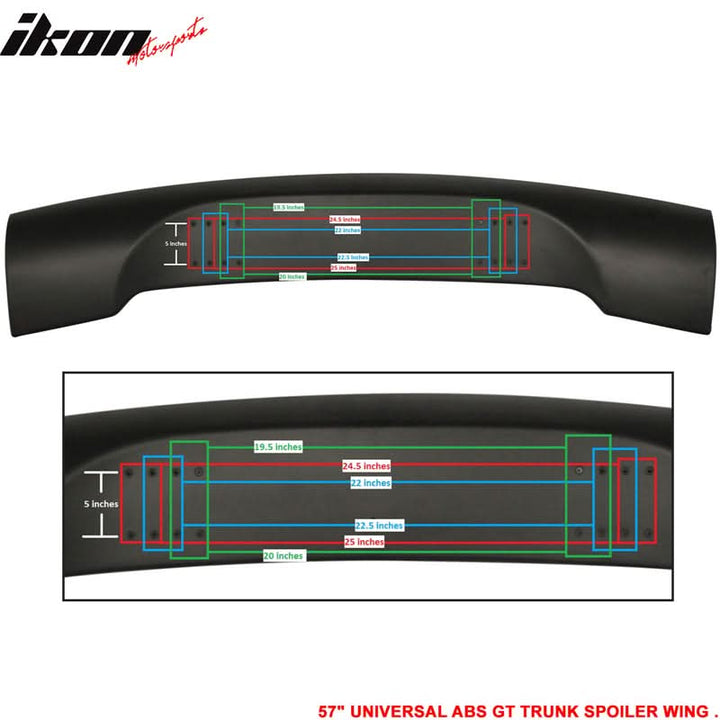 Universal GT Style Black JDM Adjustable Rear Trunk Spoiler Wing ABS