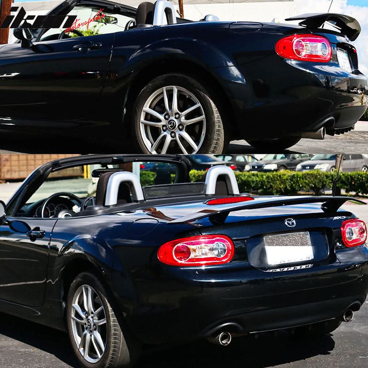 2006-2015 Mazda Miata IKON Type A Matte Black Rear Spoiler Wing ABS