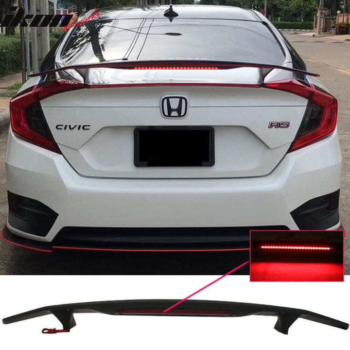 Universal Fit IKON Style Matte Black Rear Spoiler Wing ABS