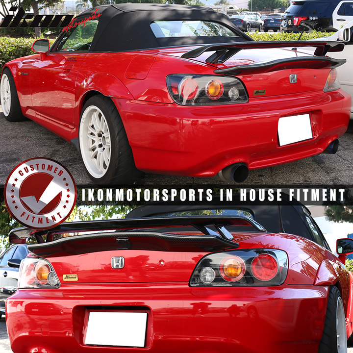 Universal Fitment Black Rear Trunk Spoiler Wing Lip Carbon Fiber CF
