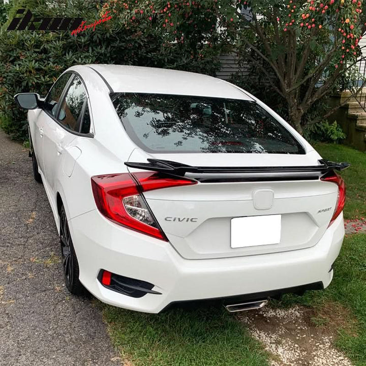 2016-2021 Honda Civic Sedan Long LED Style Trunk Spoiler Wing Lip ABS