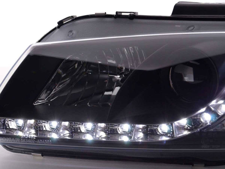 Audi A3 (8P 8PA) Black LED Headlights with Daytime Running Lights (2003-2007)