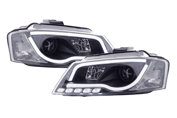 Audi A3 (8P 8PA) Black LED Headlights with Daytime Running Lights (2008-2012)