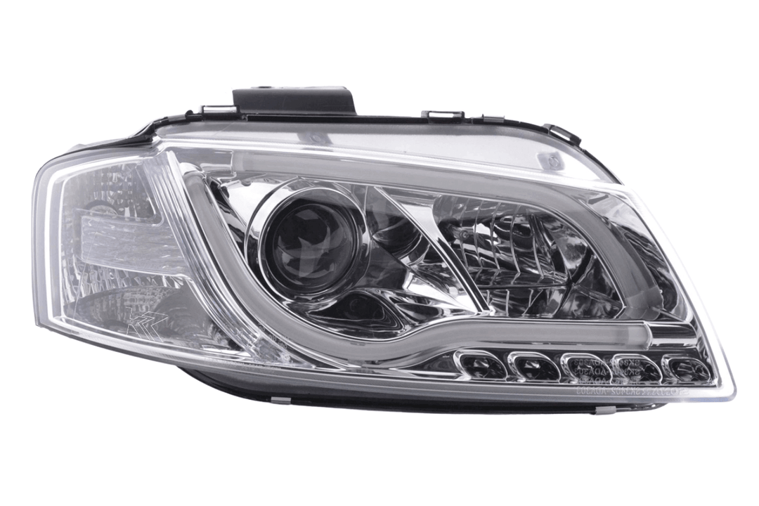 Audi A3 (8P 8PA) Chrome LED Headlights with Daytime Running Lights (2003-2008)