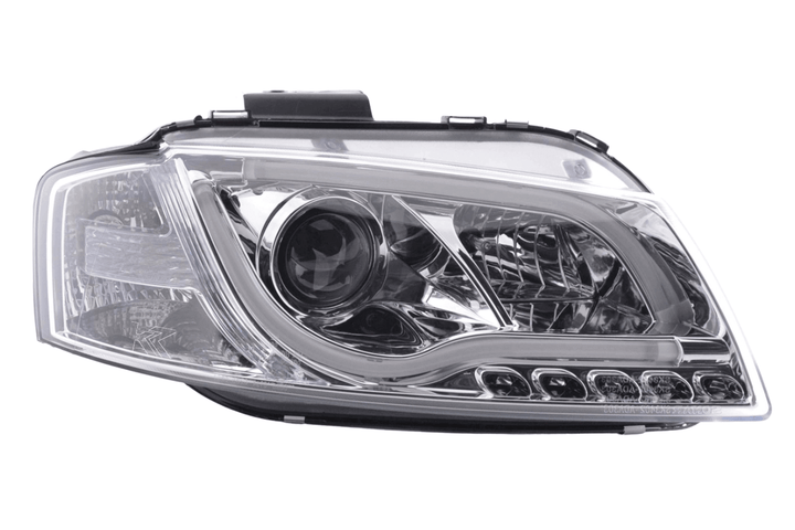 Audi A3 (8P 8PA) Chrome LED Headlights with Daytime Running Lights (2003-2008)