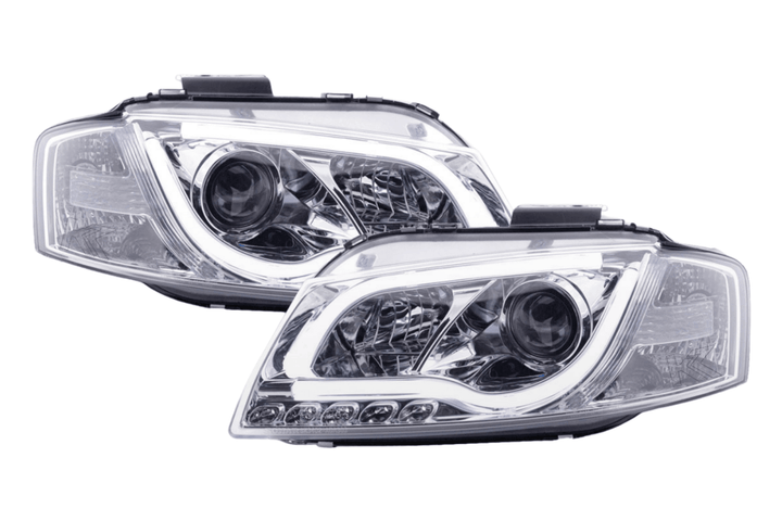 Audi A3 (8P 8PA) Chrome LED Headlights with Daytime Running Lights (2008-2012)