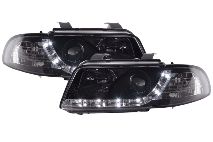 Audi A4 (B5 8D) Black LED Headlights with Daytime Running Lights (1995-1999)