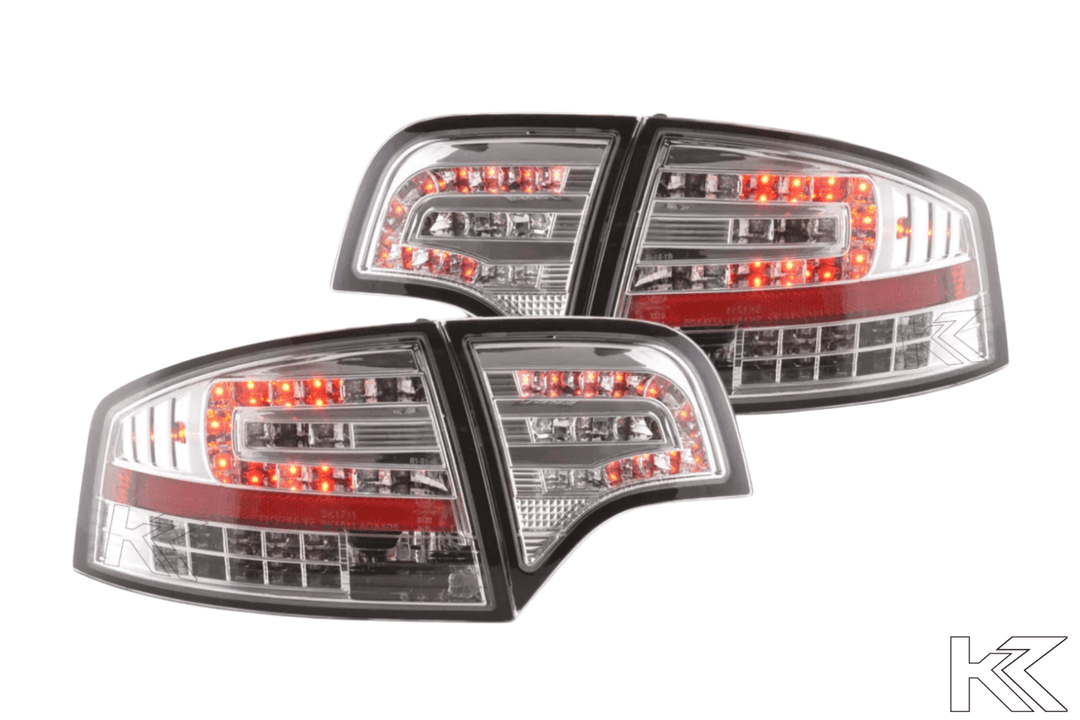 Audi A4 (B7/8E) Sedan Chrome Clear LED Taillights Set (2004-2007)