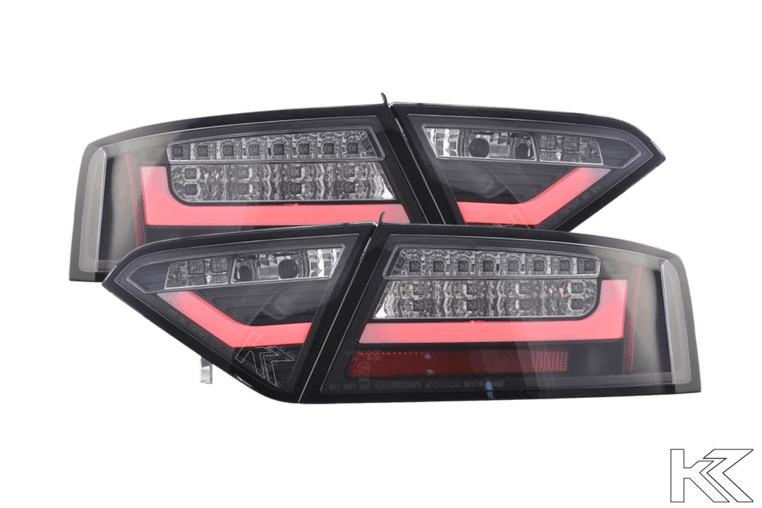 Audi A5 (B8 - 8T) Coupe Black Clear LED Bar Taillights (2007-2011)- For Halogen Models