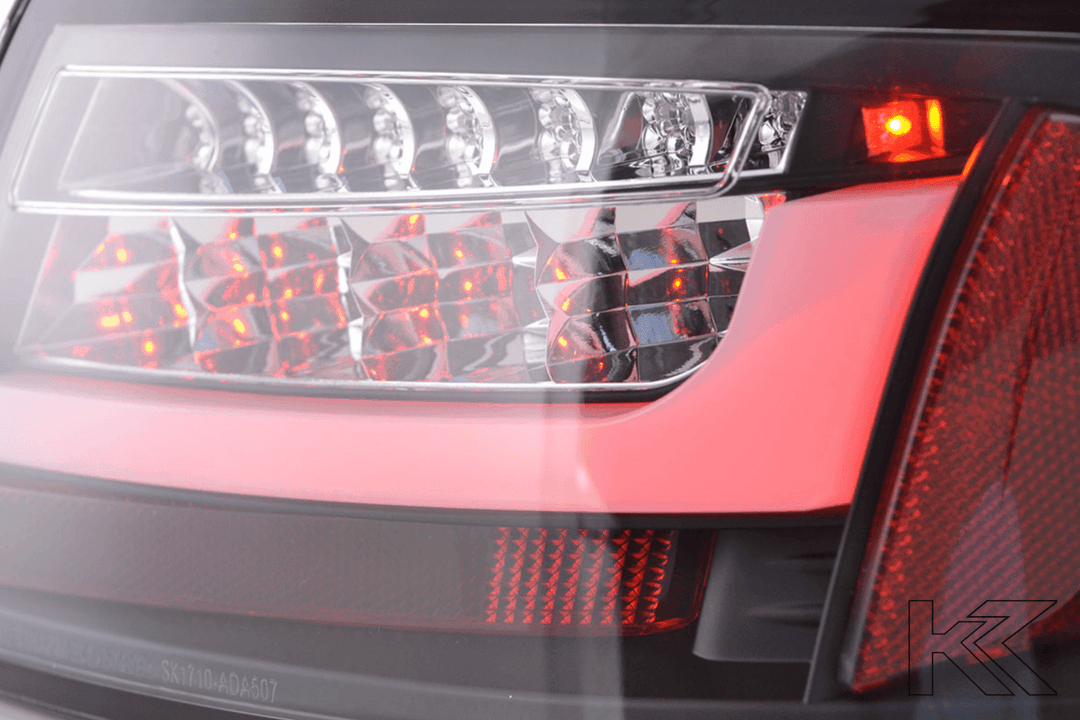 Audi A5 (B8 - 8T) Coupe Black Clear LED Bar Taillights (2007-2011)- For Halogen Models