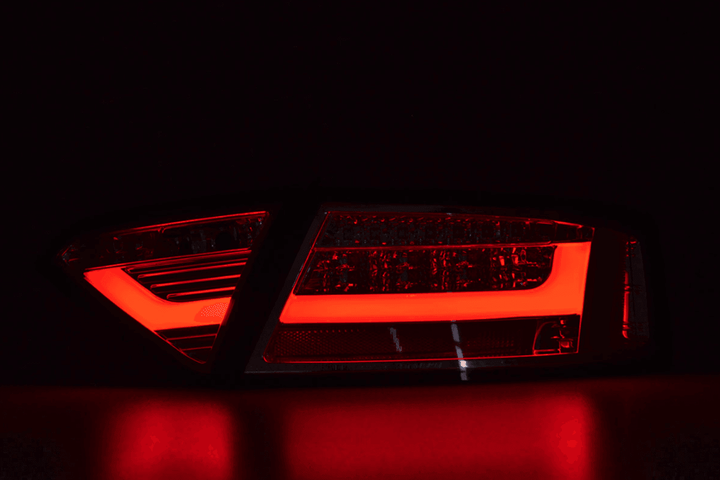 Audi A5 (B8 - 8T) Coupe Chrome Clear LED Bar Taillights (2007-2011)- For Halogen Models