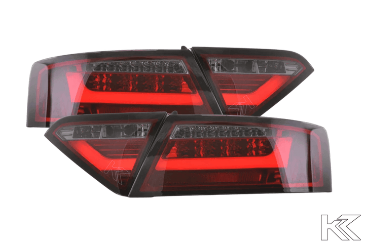 Audi A5 (B8-8T) Coupe Red Smoke LED LightBar Taillights (2007-2011) - For Halogen Models