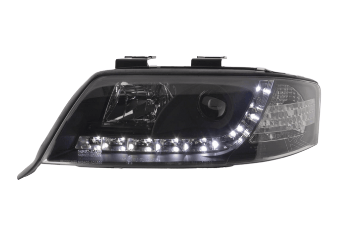 Audi A6 (C5 4B) Black LED Headlights with Daytime Running Lights (1997-2001)