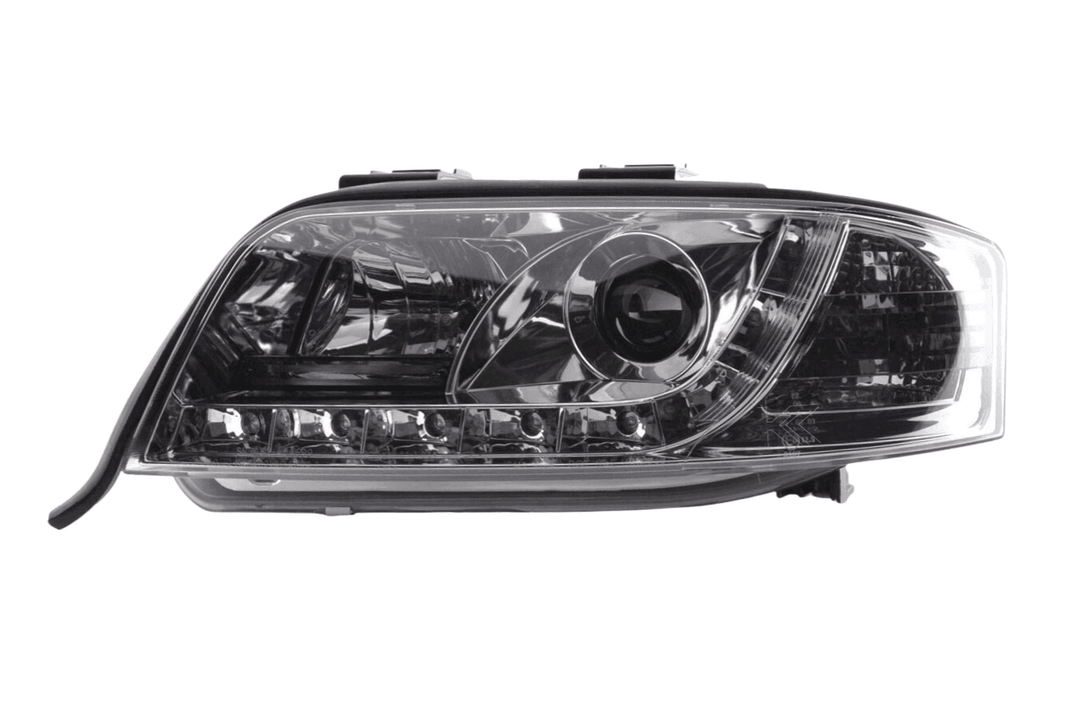 Audi A6 (C5 4B) Chrome LED Headlights with Daytime Running Lights (2001-2004)