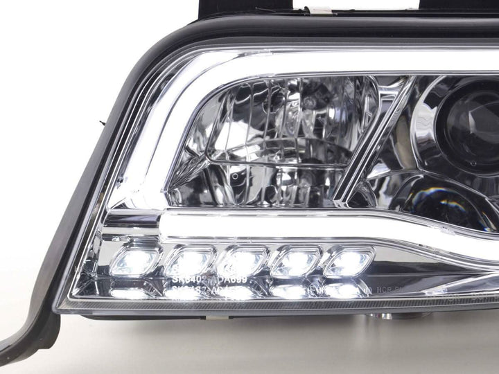 Audi A6 (C5 4B) Chrome LED Headlights with Daytime Running Lights (2001-2004) - With R87 approval