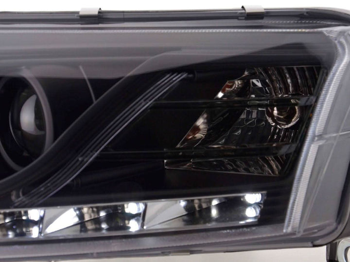 Audi A6 (C6 4F) Black Xenon LED Headlights with Daytime Running Lights (2004-2008)