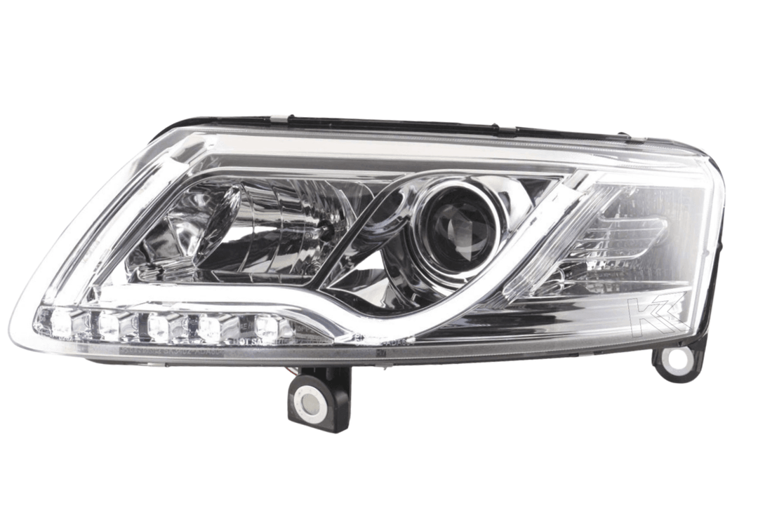 Audi A6 (C6 4F) Chrome LED Headlights with Daytime Running Lights (2004-2008)