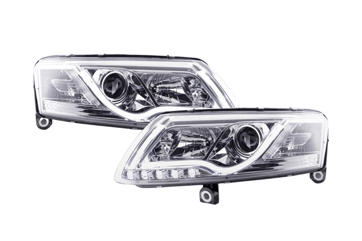 Audi A6 (C6 4F) Chrome LED Headlights with Daytime Running Lights (2004-2008)