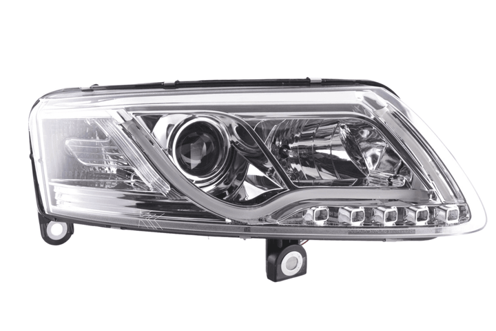 Audi A6 (C6 4F) Chrome LED Headlights with Daytime Running Lights (2004-2008)