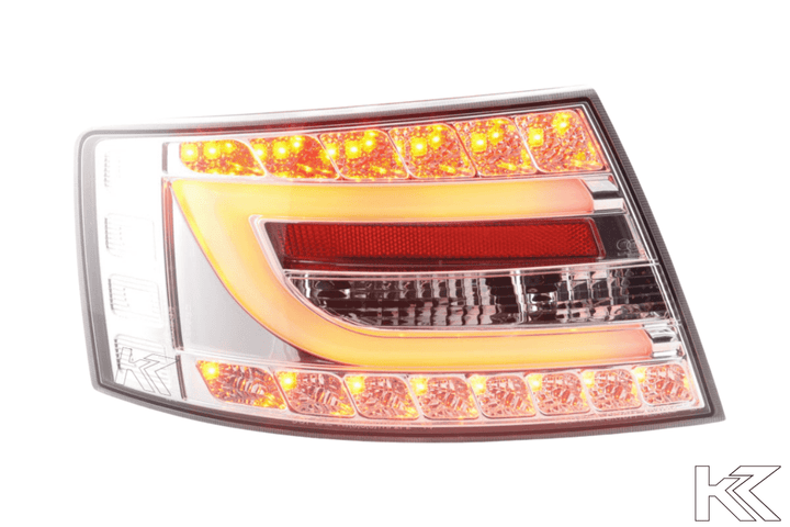 Audi A6 (C6/4F) Sedan Chrome Clear LED Taillights Set (2004-2008)