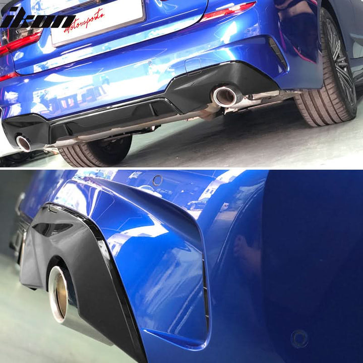 2019-2022 BMW G20 3-Serie 330i Gloss Black Rear Bumper Lip Diffuser PP