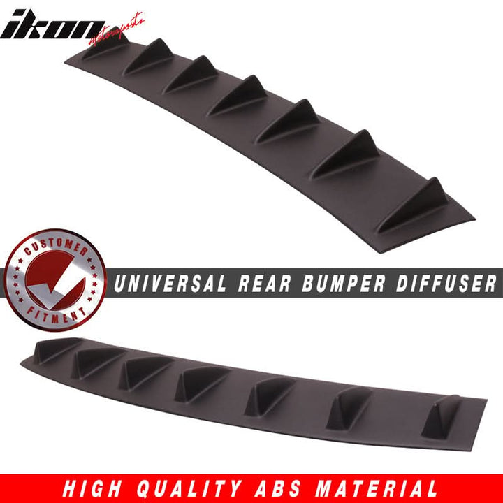 33" x 6" Universal Rear Bumper Diffuser Lip 7 Shark Fins Under