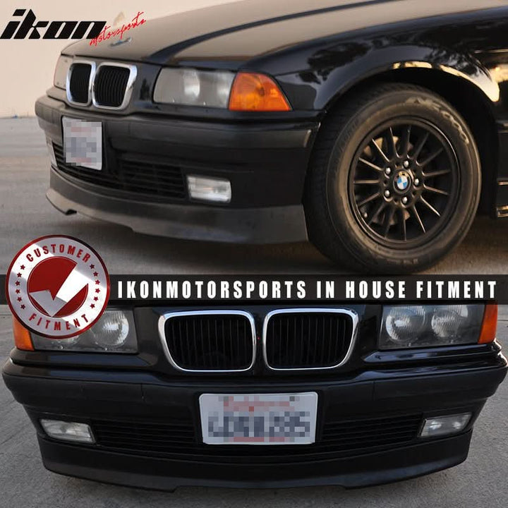 1992-1998 BMW E36 3-Series Unpainted Black Front Bumper Lip PU