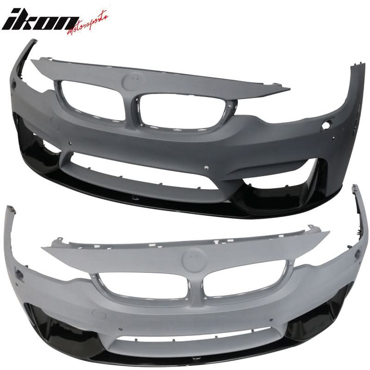 2015-2020 BMW F80 M3 F82 M4 P Style Black Front Bumper Lip 3PC PP