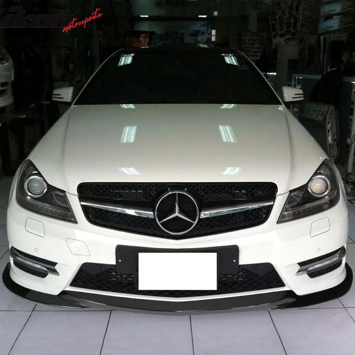 2012-2014 Benz W204 C Class GH Style Gloss Black Front Bumper Lip ABS