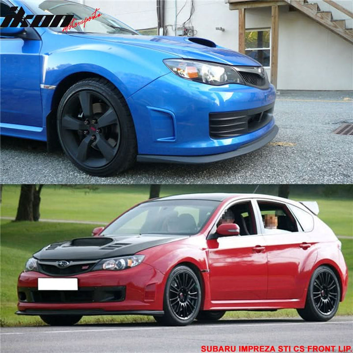 2008-2010 Subaru Impreza CS style Unpainted Black Front Bumper Lip PU