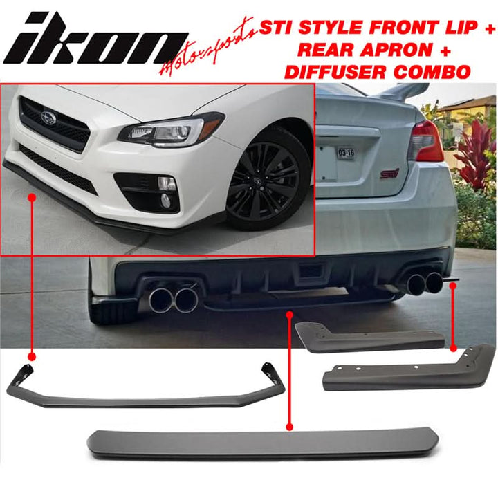 2015-2017 Subaru WRX STI Front Lip + Rear Aprons + Rear Diffuser