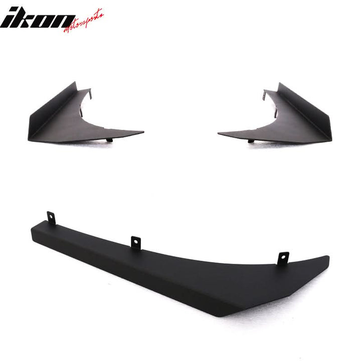 Universal 16"x 6.5"x13" Ikon Style Front Bumper Canards Aluminum
