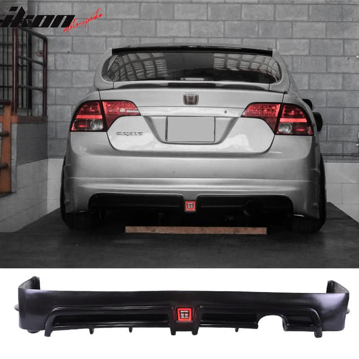 2009-2011 Honda Civic Mugen Front Rear Lip PU PP 3RD LED Brake Lamp