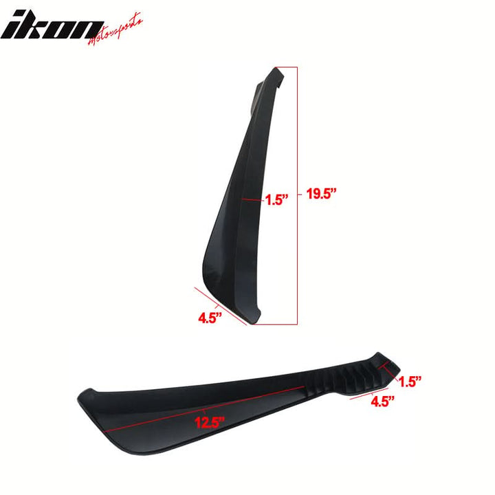 Universal V1 Style Unpainted 2PC Rear Bumper Lip Diffuser Splitters PP