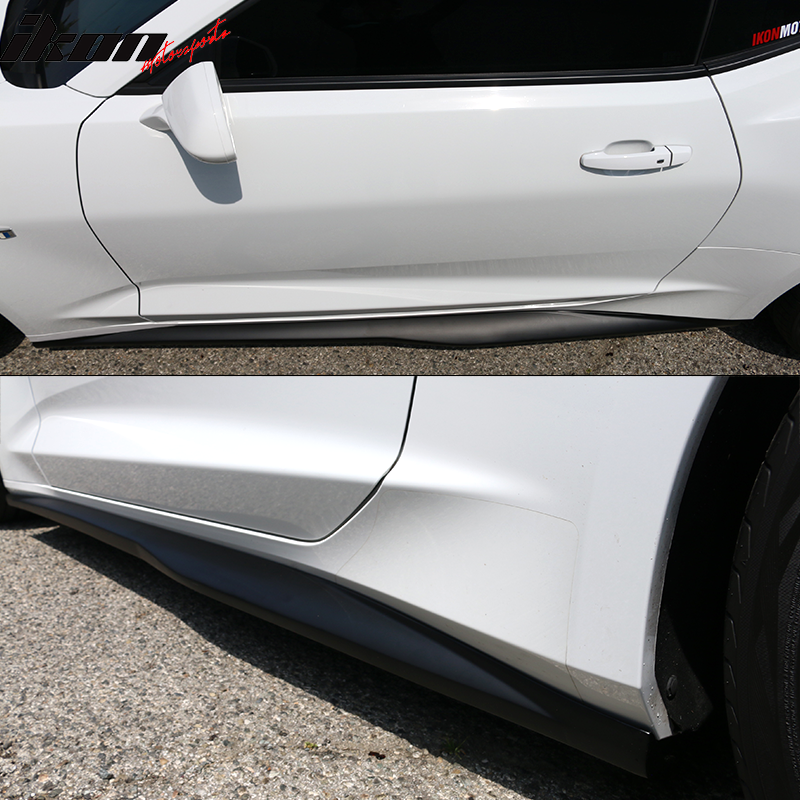 2016-2024 Chevy Camaro ZL1 Style Gloss Black Side Skirts ABS