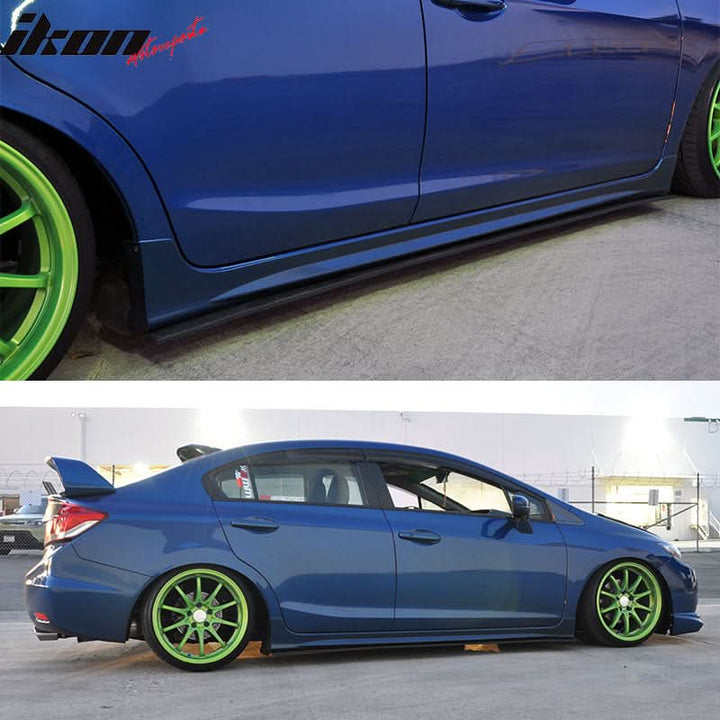 78"x3" Universal Side Skirt Extension Flat Bottom Lip Rocker Panel