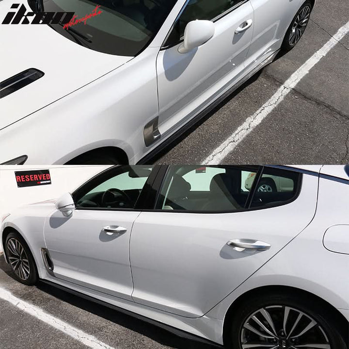 2018-2021 Kia Stinger Flat Bottom Line Lip Carbon Side Skirt Extension