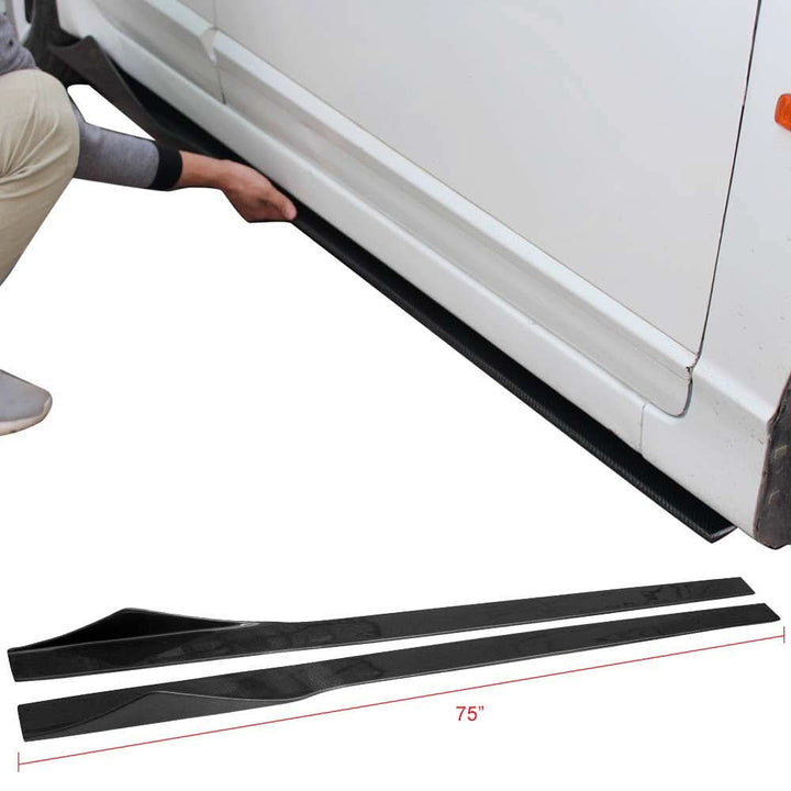 Universal 75 Inch Side Skirt Extension Splitter Carbon Fiber CF