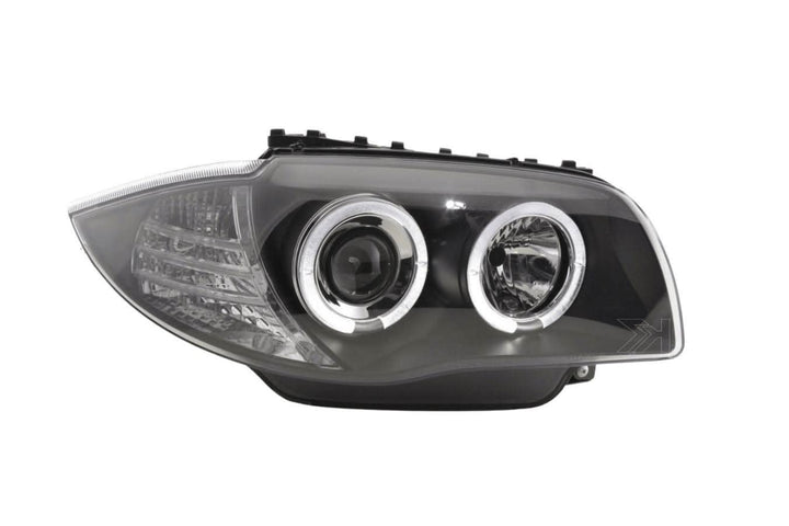 BMW 1-series E81 E82 E87 E88 Black Angel Eyes Headlight Set (2004-2011)