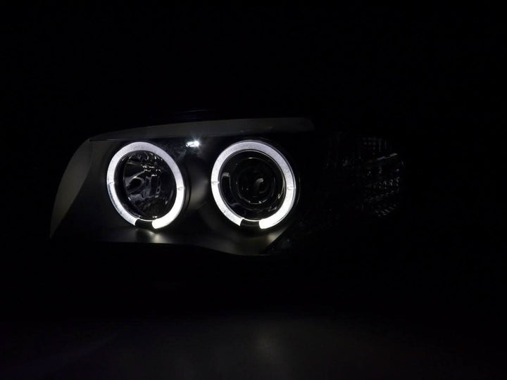BMW 1-series E81 E82 E87 E88 Black Angel Eyes Headlight Set (2004-2011)