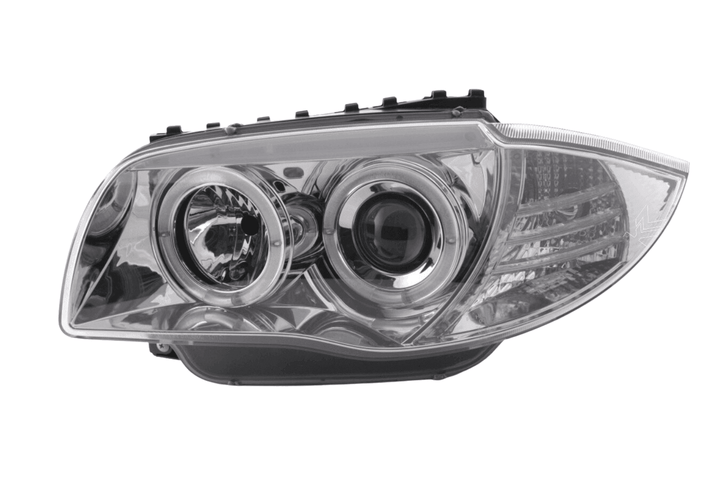 BMW 1-series E81 E82 E87 E88 Chrome Angel Eyes Headlight Set (2004 to 2011)
